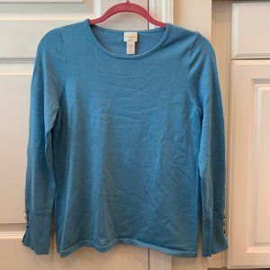NWOT Chico's Long Sleeve Blue Sweater Top
